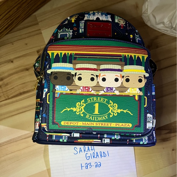 Disney Parks Main St USA Dapper Dans Loungefly Mini Backpack - Picture 5 of 6